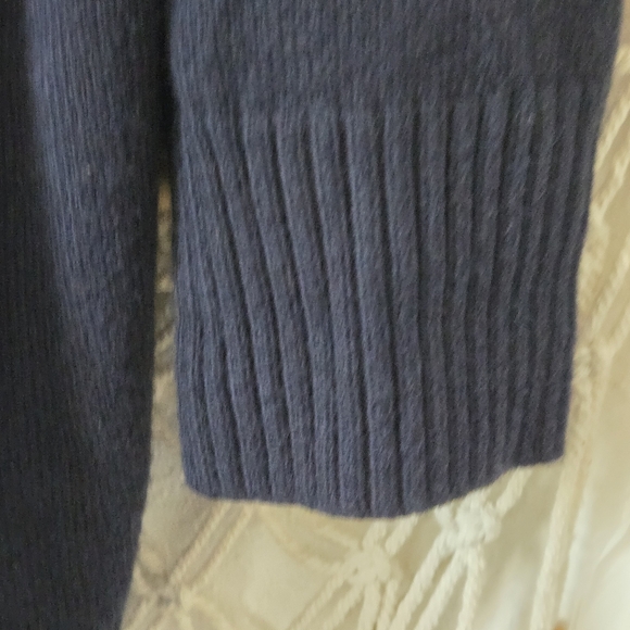 Banana Republc Wool Blend Navy Open Front Preppy Oversized Cardigan Sweater S - Picture 5 of 8